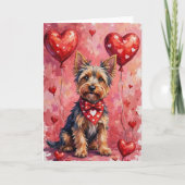Australian Kelpie Valentine’s Day Dog with Hearts Kaart (Voorkant)