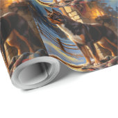 Australian Kelpie With Christmas Lights Holiday Cadeaupapier (Rol Hoek)