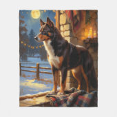 Australian Kelpie With Christmas Lights Holiday Fleece Deken (Voorkant)