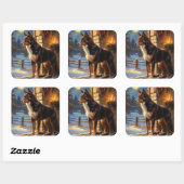 Australian Kelpie With Christmas Lights Holiday Vierkante Sticker (Vel)