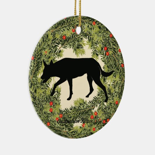 Australian Kelpie Wreath Keramisch Ornament (Rechts)