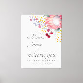 Australian King Protea Wedding Welcome Canvas Prin (Voorkant)