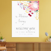 Australian King Protea Wedding Welcome Canvas Prin Afdruk (Insitu (Woonkamer))