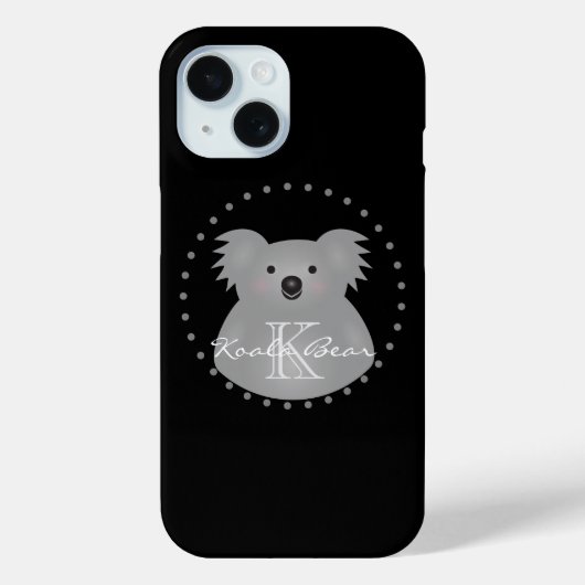 Australian Koala Beer Cute Add Jouw naam Monogram Case-Mate iPhone Case (Achterkant)