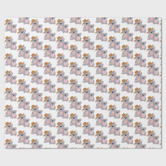 Australian Koala Beer Cute Graphic Cadeaupapier (Vlak)