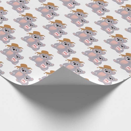 Australian Koala Beer Cute Graphic Cadeaupapier (Hoek)