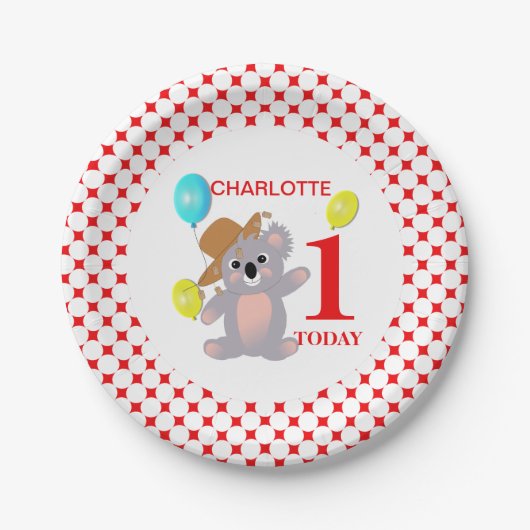 Australian Koala Beer Cute Graphic Papieren Bordje (Voorkant)