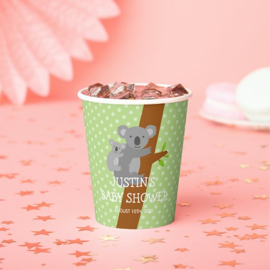 Australian koala beer gepolkadoteerde baby showers papieren bekers (Insitu)