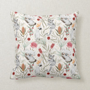 Australian Koala Cockatoos Proteas Natuur Pattern Kussen