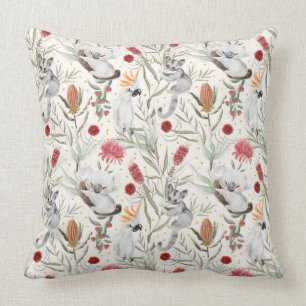 Australian Koala Cockatoos Proteas Natuur Pattern Kussen