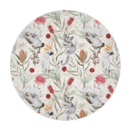 Australian Koala Cockatoos Proteas Natuur Pattern Snijplank