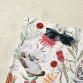 Australian Koala Cockatoos Proteas Natuur Pattern Strandlaken (In situ)