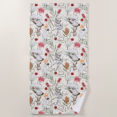 Australian Koala Cockatoos Proteas Natuur Pattern Strandlaken (Voorkant)