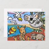 Australian Koala Wombat Kangaroo Boy Girl Briefkaart (Voorkant / Achterkant)