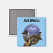 Australian Kookaburra and Emu, Fridge Magnet (Voorkant / Achterkant)