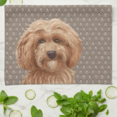 Australian Labradole Goldendole Beige Theedoek (Gevouwen)