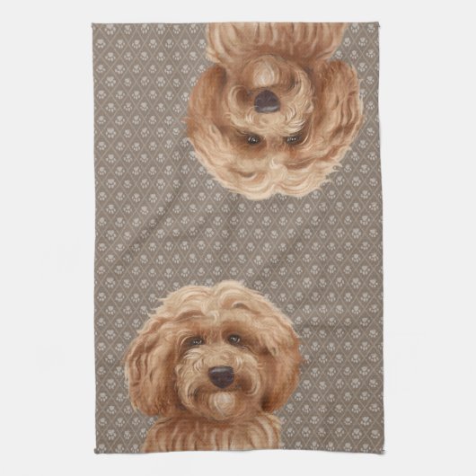 Australian Labradole Goldendole Beige Theedoek (Verticaal)