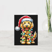 Australian Labradoodle Christmas Tree Xmas Santa L Kaart (Voorkant)