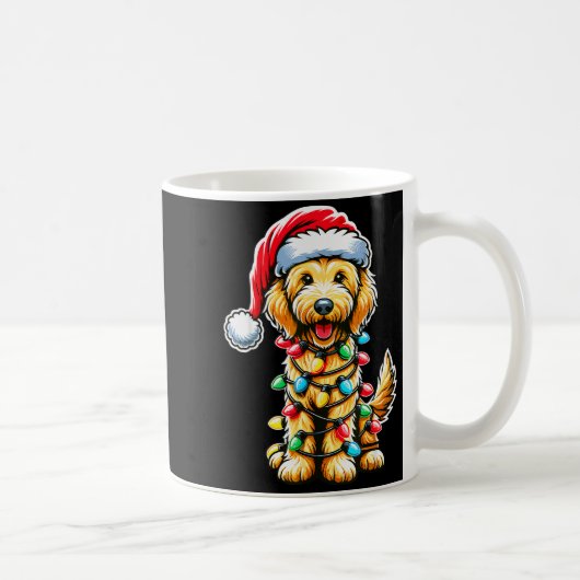 Australian Labradoodle Christmas Tree Xmas Santa L Koffiemok (Rechts)