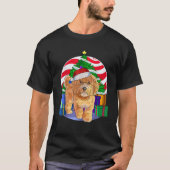 Australian Labradoodle Dog Santa Christmas Tree De T-shirt (Voorkant)