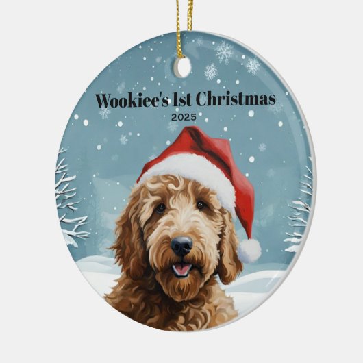 Australian Labradoodle Holiday Keramisch Ornament (Links)