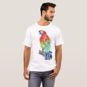 Australian Macaw Parrot Waterverf art T Shirt (Voorkant volledig)