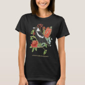 Australian Magpie and Wildflowers T-shirt (Voorkant)