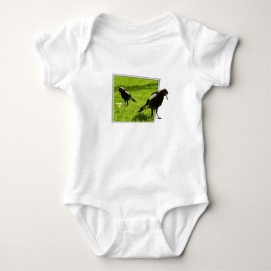 Australian Magpie Bird Popout Art, Romper (Voorkant)