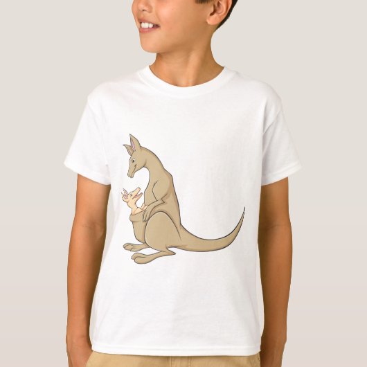 Australian Mama Kangaroo en Baby Joey T-shirt (Voorkant)