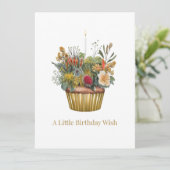Australian Native Flower Cupcake Birthday Card  Kaart (Staand voorkant)