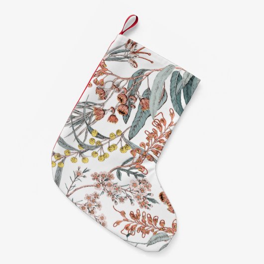 Australian native flowers. Seamless pattern black  Kleine Kerstsok (Voorkant (Hangend))