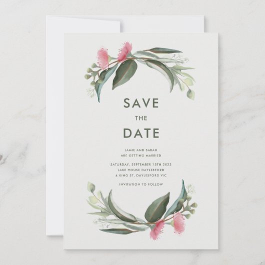 Australian Native Gum Blossom Save the Date (Voorkant)