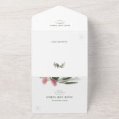 Australian Native Gum Blossom Wedding Invitation All In One Uitnodiging (Buitenkant)