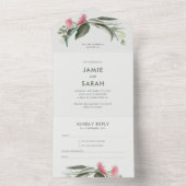Australian Native Gum Blossom Wedding Invitation All In One Uitnodiging (Binnen)