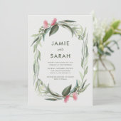 Australian Native Gum Blossom Wedding Invitation Kaart (Staand voorkant)
