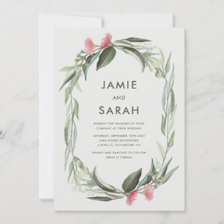 Australian Native Gum Blossom Wedding Invitation Kaart