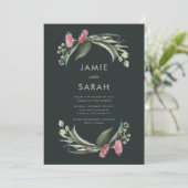 Australian Native Gum Blossom Wedding Invitation Kaart (Staand voorkant)