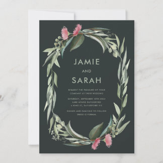 Australian Native Gum Blossom Wedding Invitation Kaart