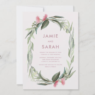 Australian Native Gum Blossom Wedding Invitation Kaart