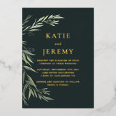 Australian Native Gum Leaf Folie Invitation Folie Uitnodiging (Voorkant)