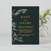 Australian Native Gum Leaf Folie Invitation Uitnodiging (Staand Voorkant)