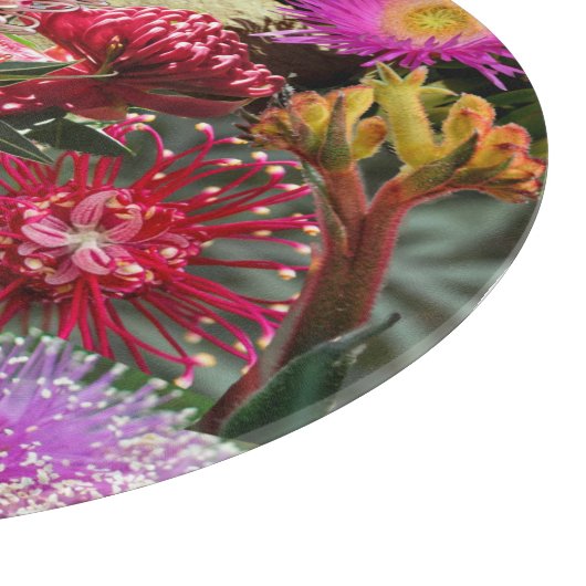 Australian Native Wild Flowers Round Snijplank (Hoek)