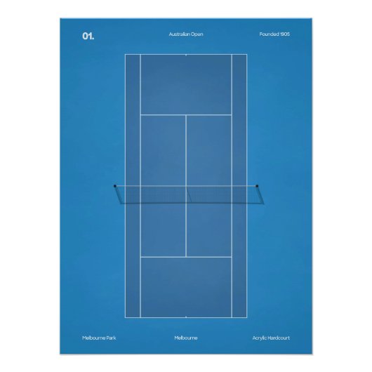 Australian Open Tennisbaan Perfect Poster (Voorkant)