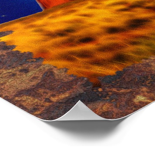 Australian Outback Ayers Rock "Uluru Moon" Art Poster (Hoek)