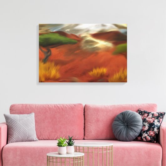 Australian Outback Dawn Abstracte Art Canvas Afdruk (Insitu (Woonkamer))