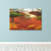 Australian Outback Dawn Abstracte Art Canvas Afdruk (Insitu (Houten vloer))