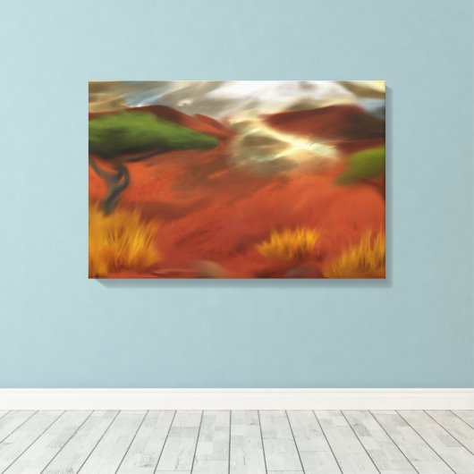 Australian Outback Dawn Abstracte Art Canvas Afdruk (Insitu (Houten vloer))