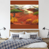 Australian Outback Dawn Abstracte Art Canvas Afdruk (Insitu (Slaapkamer))