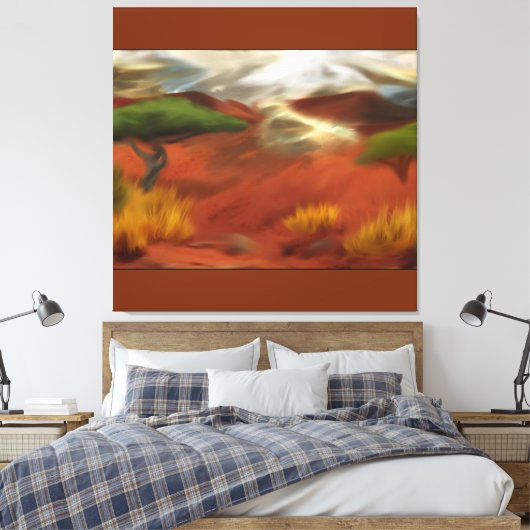 Australian Outback Dawn Abstracte Art Canvas Afdruk (Insitu (Slaapkamer))