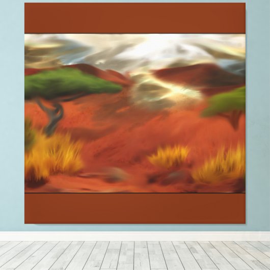 Australian Outback Dawn Abstracte Art Canvas Afdruk (Insitu (Houten vloer))